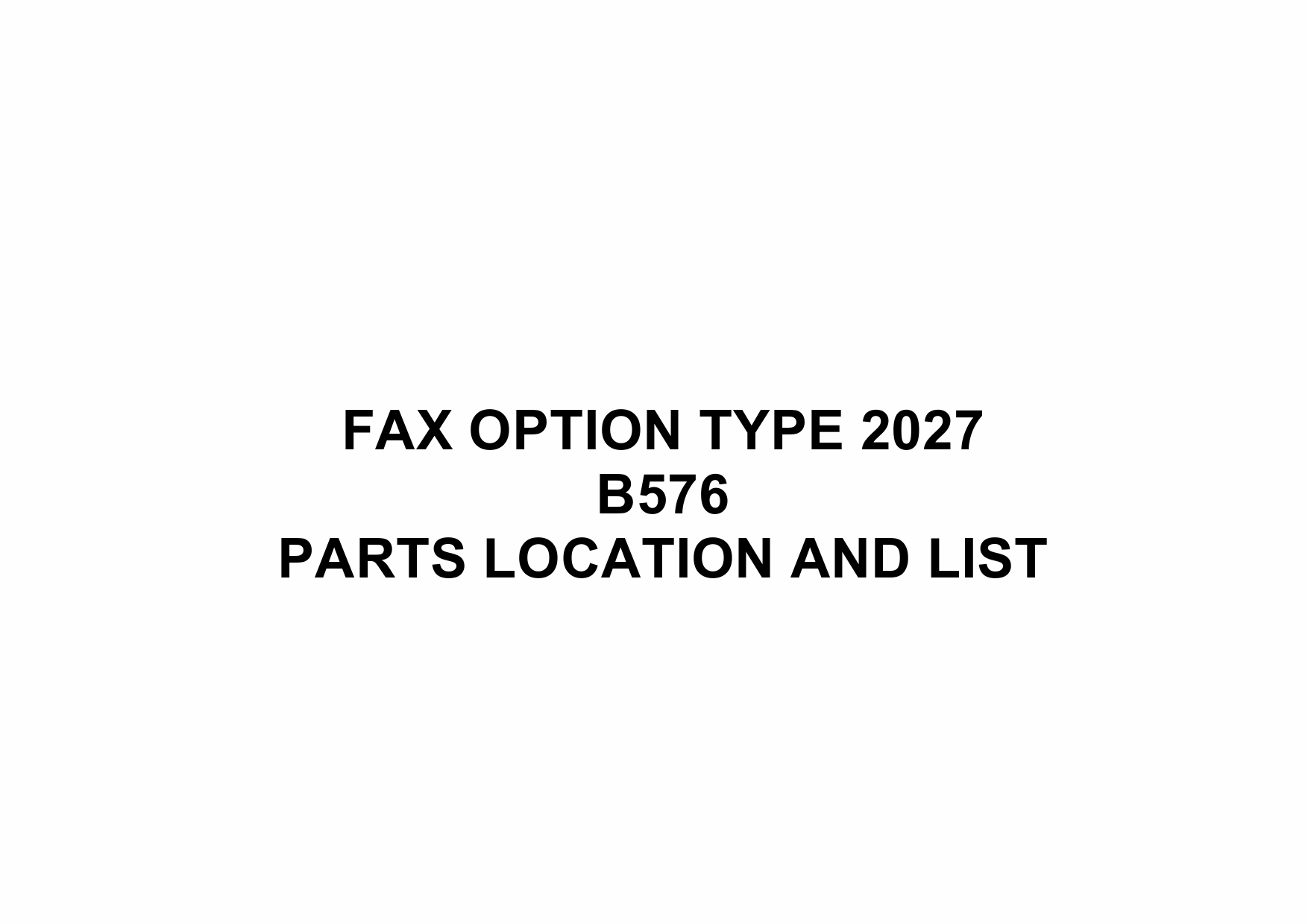 RICOH Options B576 FAX-OPTION-TYPE-2027 Parts Catalog PDF download-1